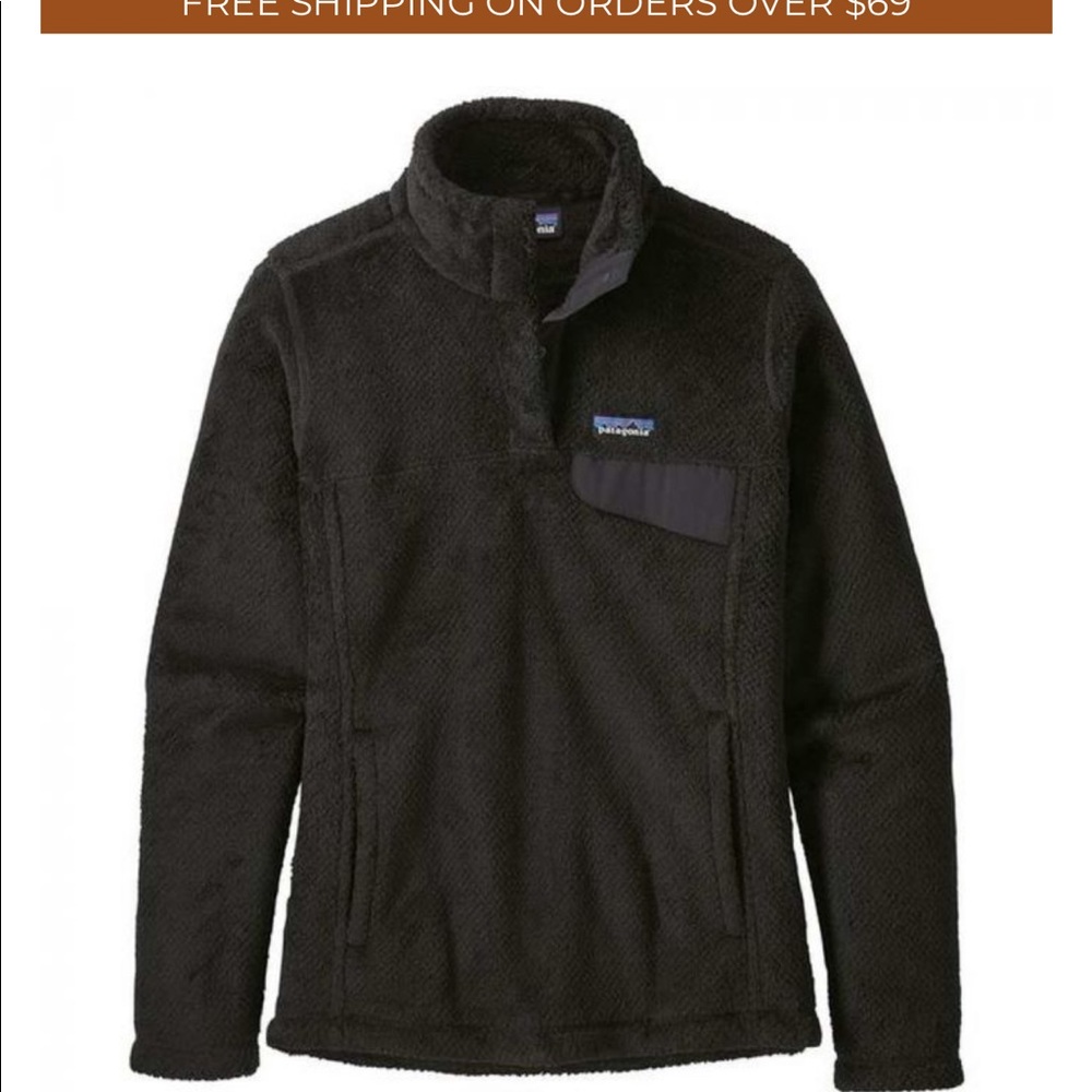 Black Patagonia synchilla snap pulllover, small